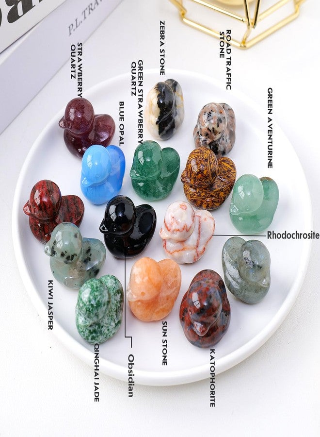Runyangshi Crystal Duckling Statue Natural Flame Yooperlite Stone Figurine Crystal and Healing Stone Hand Carved Lucky Gemstone Sculpture Desk Decor Duck Lover Gift - Image 5